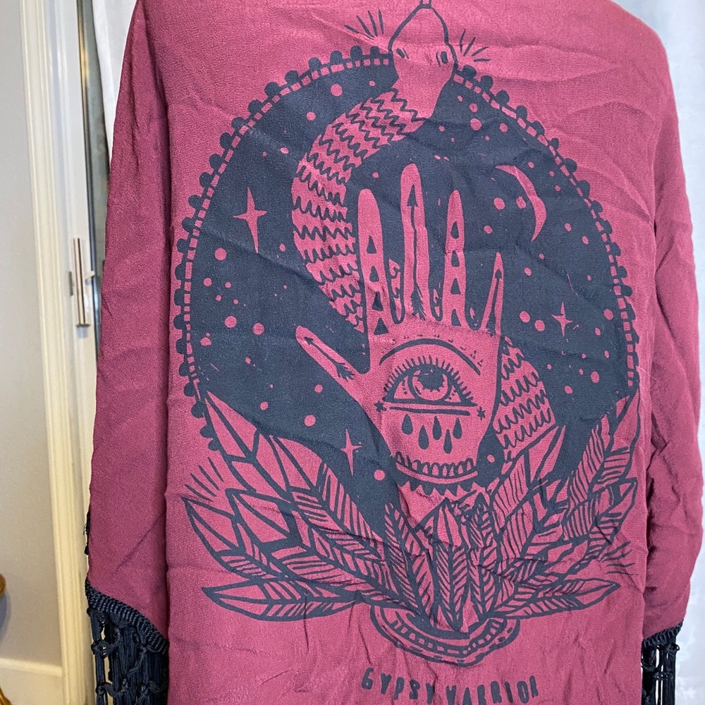Gypsy burgundy kimono.